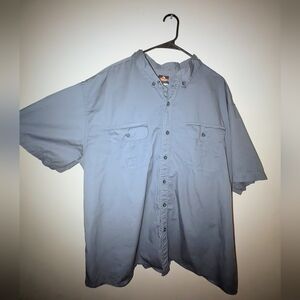 Ridgecut Toughwear Button Down Short Sleeved Shirt Blue Men's 3XL